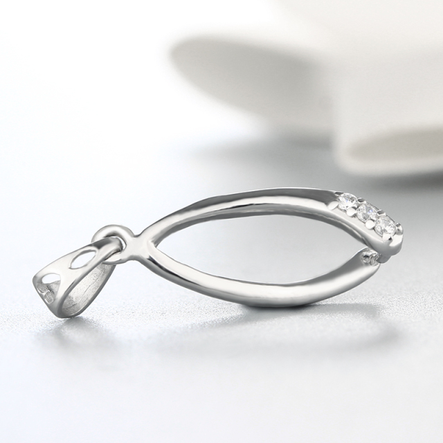 925 Sterling Silver Fashion Crystal Pendant Findings