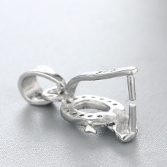 925 Sterling Silver Dolphin CZ Pendant Findings