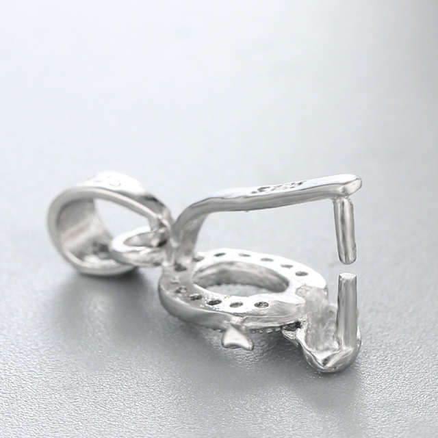 925 Sterling Silver Dolphin CZ Pendant Findings