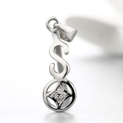 925 Sterling Silver S Cubic Zirconia Pendant Findings