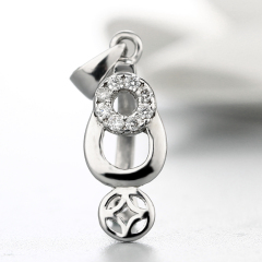 925 Sterling Silver Connected Circle Pendant Findings