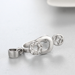 925 Sterling Silver Connected Circle Pendant Findings