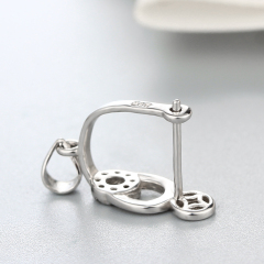 925 Sterling Silver Connected Circle Pendant Findings