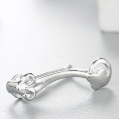 925 Sterling Silver Flower With Leaf Pendant Findings