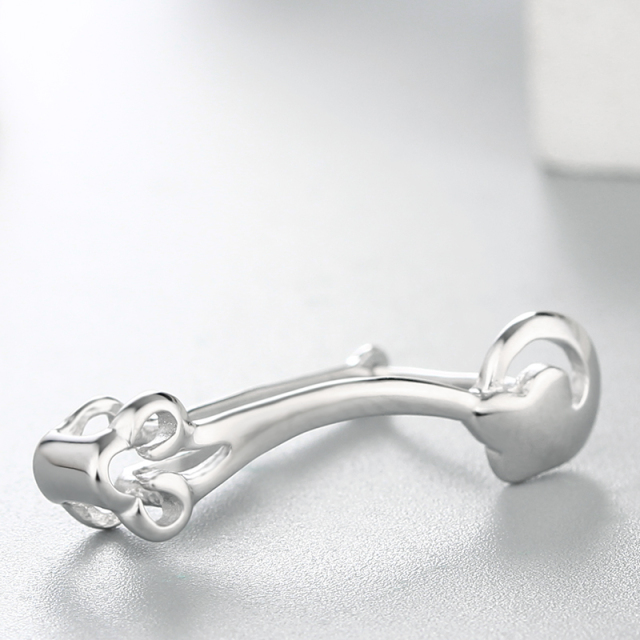 925 Sterling Silver Flower With Leaf Pendant Findings