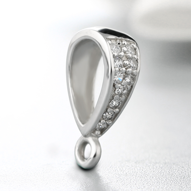 925 Sterling Silver Delicate CZ Pendant Findings
