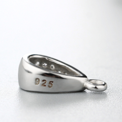925 Sterling Silver Delicate CZ Pendant Findings