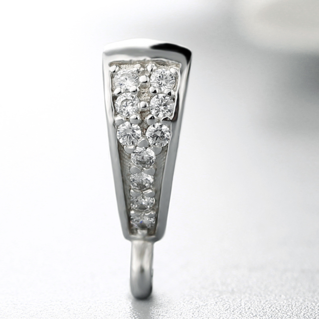 925 Sterling Silver Delicate CZ Pendant Findings