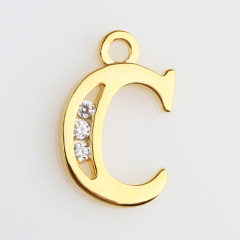 925 Sterling Silver Paved CZ A-Z Letters Charms