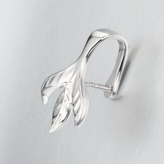 925 Sterling Silver Leaf Pendant Pinch Bails