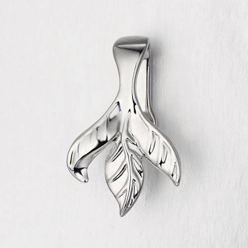 925 Sterling Silver Leaf Pendant Pinch Bails