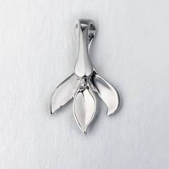 925 Sterling Silver Leaf Pendant Pinch Bails