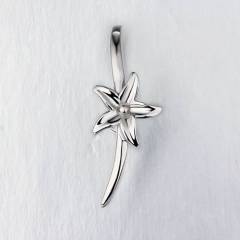 925 Sterling Silver Flower Pendant Pinch Bails