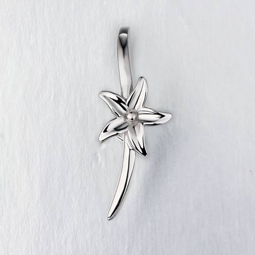 925 Sterling Silver Flower Pendant Pinch Bails