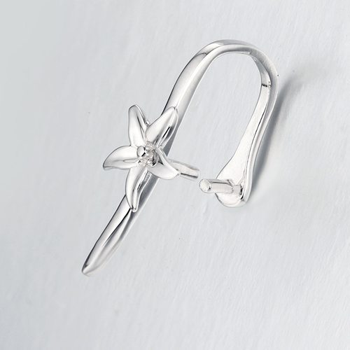925 Sterling Silver Flower Pendant Pinch Bails