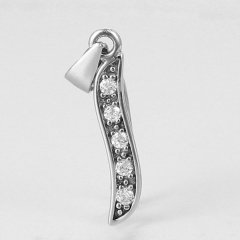 925 Sterling Silver Cubic Zirconia Pendant Clasps For Crystal