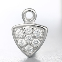 925 Sterling Silver CZ Stone Crystal Pendant Clasp
