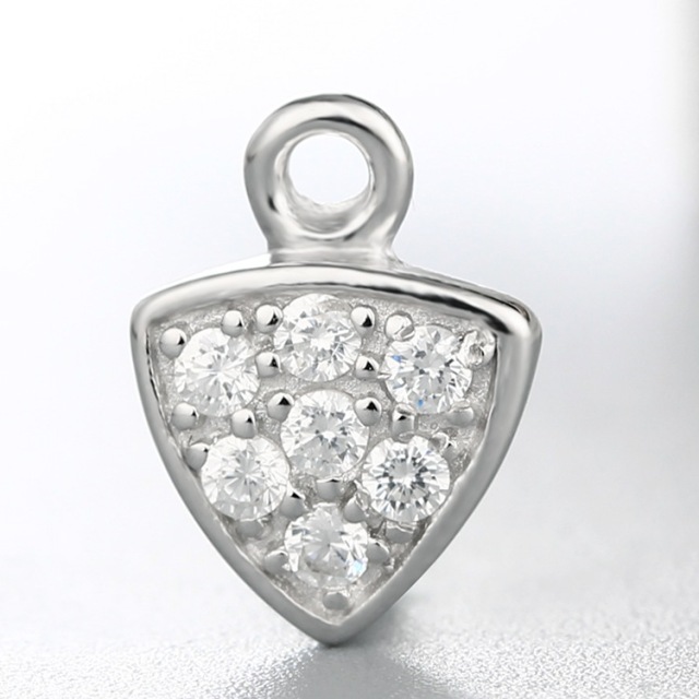 925 Sterling Silver CZ Stone Crystal Pendant Clasp