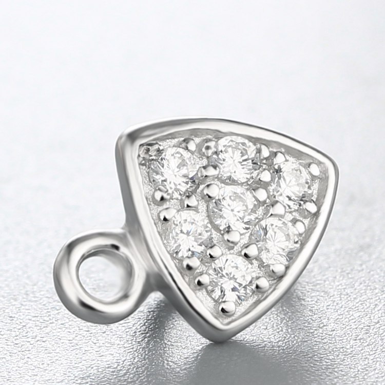 925 Sterling Silver CZ Stone Crystal Pendant Clasp