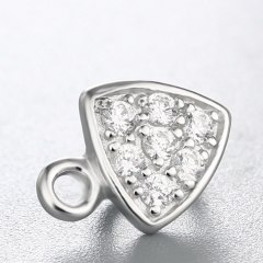 925 Sterling Silver CZ Stone Crystal Pendant Clasp