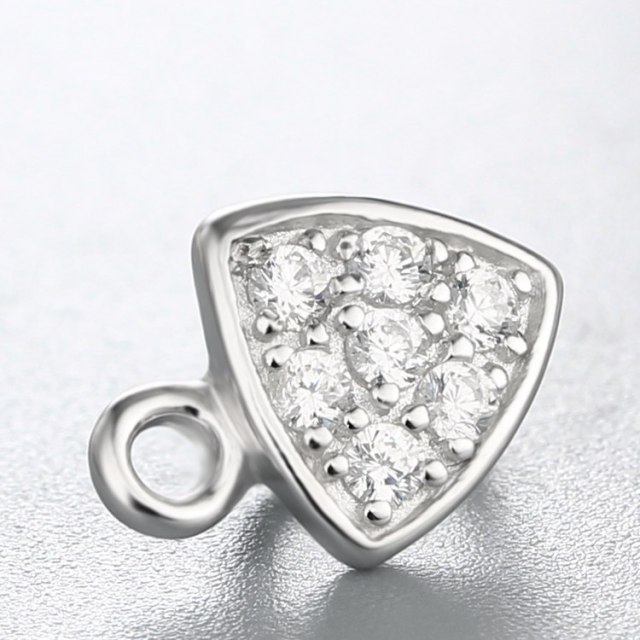 925 Sterling Silver CZ Stone Crystal Pendant Clasp