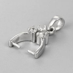 925 Sterling Silver Pinch Clasp For Crystal Pendant