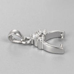 925 Sterling Silver Pinch Clasp For Crystal Pendant