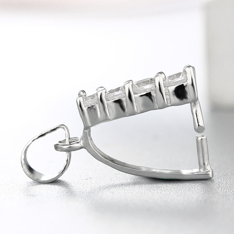 925 Sterling Silver Cubic Zirconia Pendant Clasp
