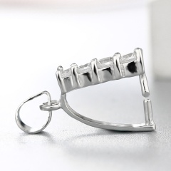 925 Sterling Silver Cubic Zirconia Pendant Clasp