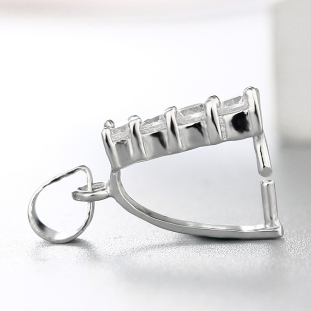 925 Sterling Silver Cubic Zirconia Pendant Clasp
