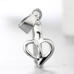 925 Sterling Silver Unique Hollow Heart  Pendant Clasp