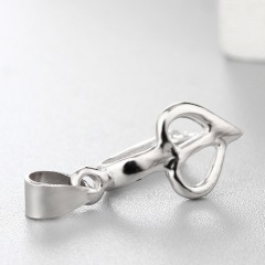 925 Sterling Silver Unique Hollow Heart  Pendant Clasp