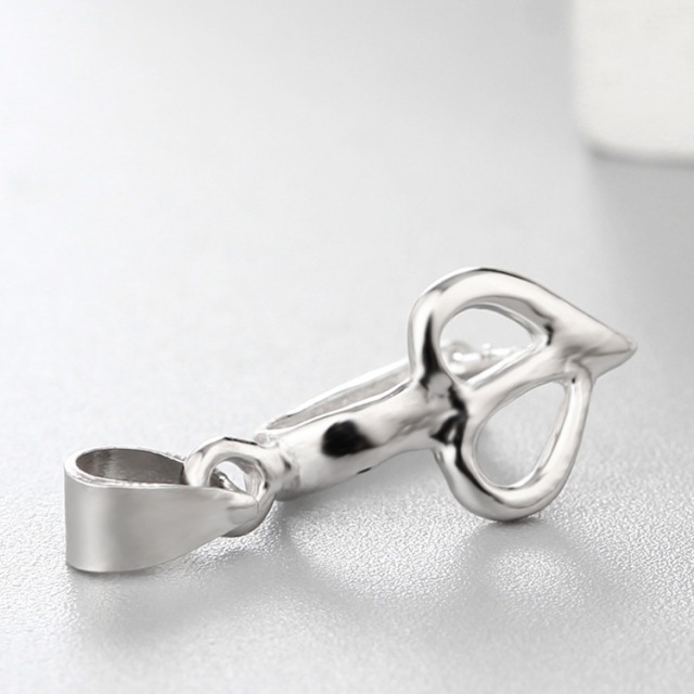 925 Sterling Silver Unique Hollow Heart  Pendant Clasp