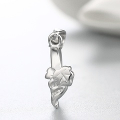 925 Sterling Silver Unique Plant Pendant Clasp