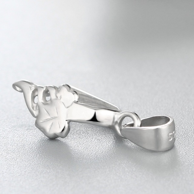925 Sterling Silver Unique Plant Pendant Clasp
