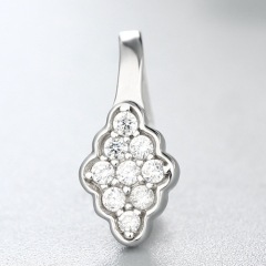 925 Sterling Silver Cubic Zirconia  Diamond Shaped Pendant