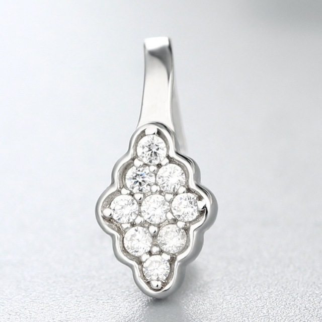 925 Sterling Silver Cubic Zirconia  Diamond Shaped Pendant