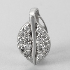 925 Sterling Silver CZ Leaf Pinch Bails