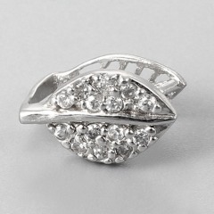 925 Sterling Silver CZ Leaf Pinch Bails