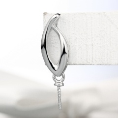 925 Sterling Silver Number 6 Pendant Findings Pearl Cap