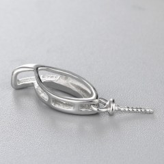 925 Sterling Silver Number 6 Pendant Findings Pearl Cap