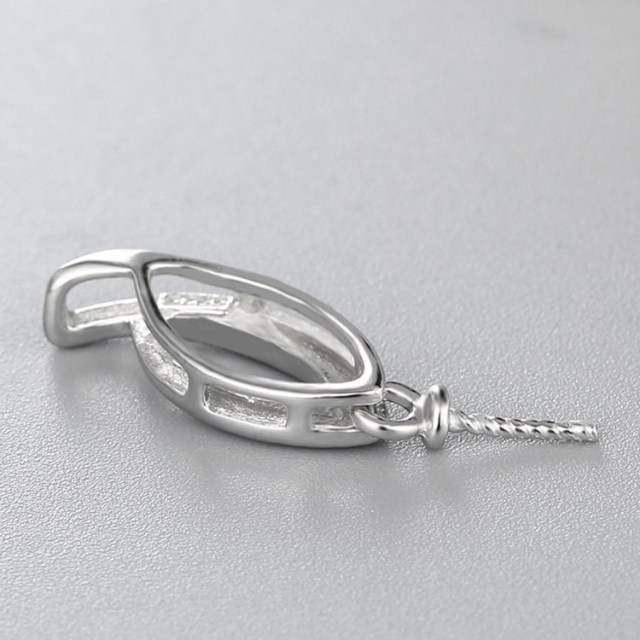 925 Sterling Silver Number 6 Pendant Findings Pearl Cap