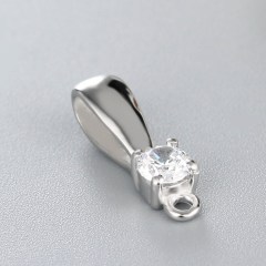 925 Sterling Silver CZ Drop Pendant Finding
