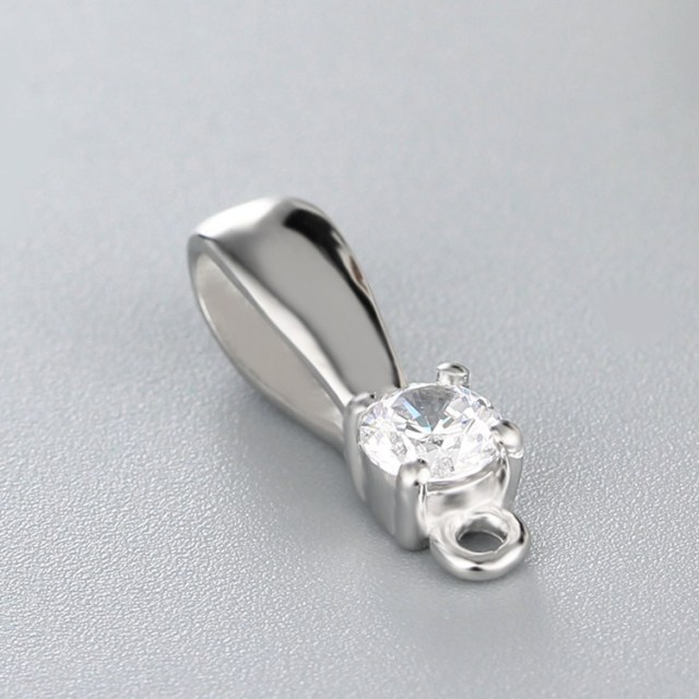 925 Sterling Silver CZ Drop Pendant Finding