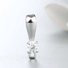 925 Sterling Silver CZ Drop Pendant Finding