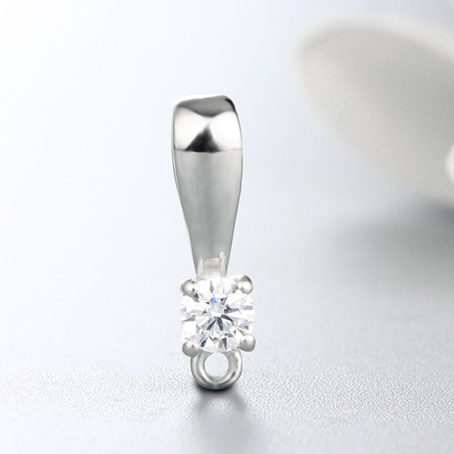 925 Sterling Silver CZ Drop Pendant Finding