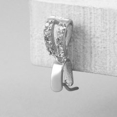 925 Sterling Silver Crystal Pendant Pinch Bail