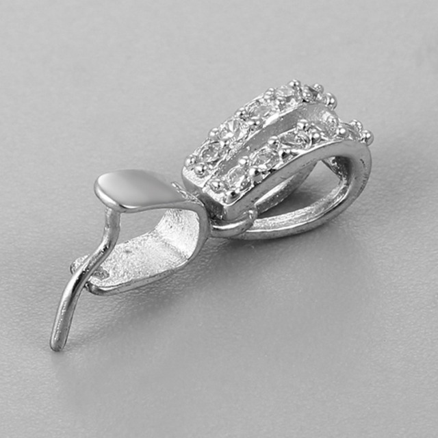 925 Sterling Silver Crystal Pendant Pinch Bail