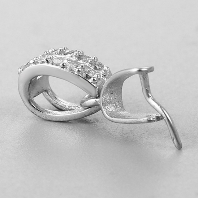 925 Sterling Silver Crystal Pendant Pinch Bail