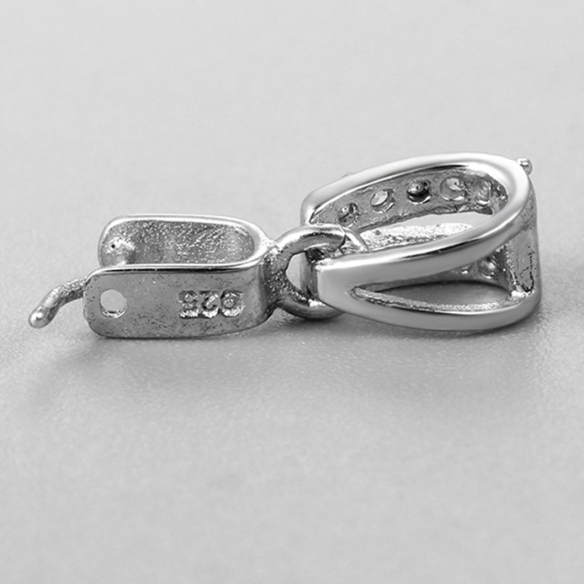 925 Sterling Silver Crystal Pendant Pinch Bail